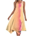 thumbnail image 1 of Penkiiy Robes pour Femmes pour Vacances à la Plage Été Boho Robe d'Été avec Poches T-Shirts Col en V Robes Débardeurs m Jaune, 1 of 5