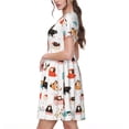 thumbnail image 2 of Easygdp funny cats celebrating Valentine's Day para Vestido Transpirable de Mujer, Vestido Suelto de Manga Corta con Pliegues y Bolsillos para el Verano, 2 of 6