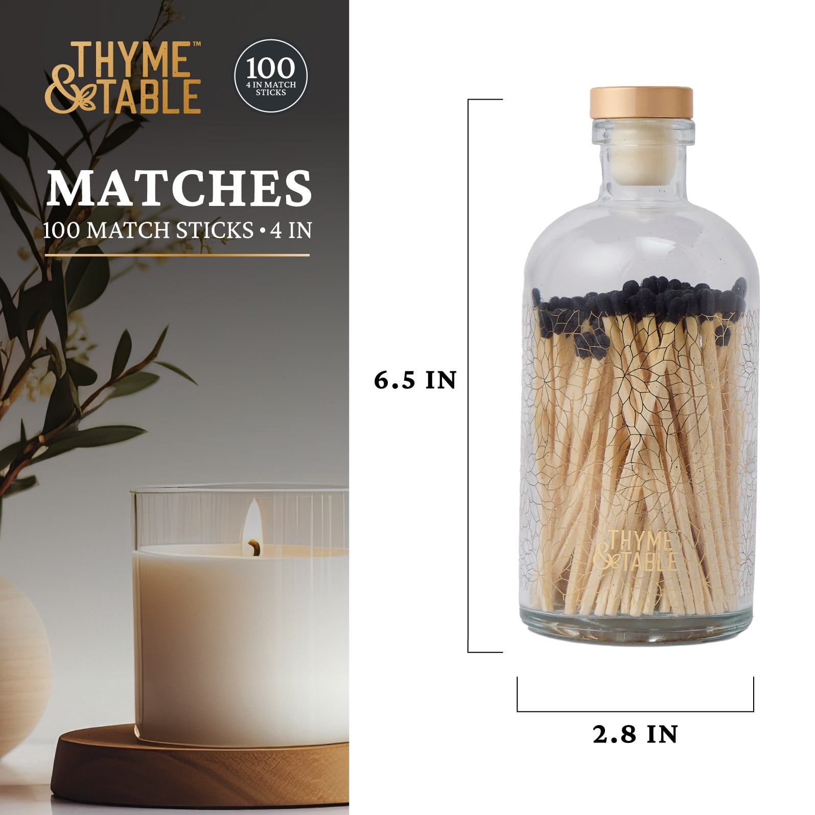 Thyme & Table Long Reach Easy Light Matches (100 Count)