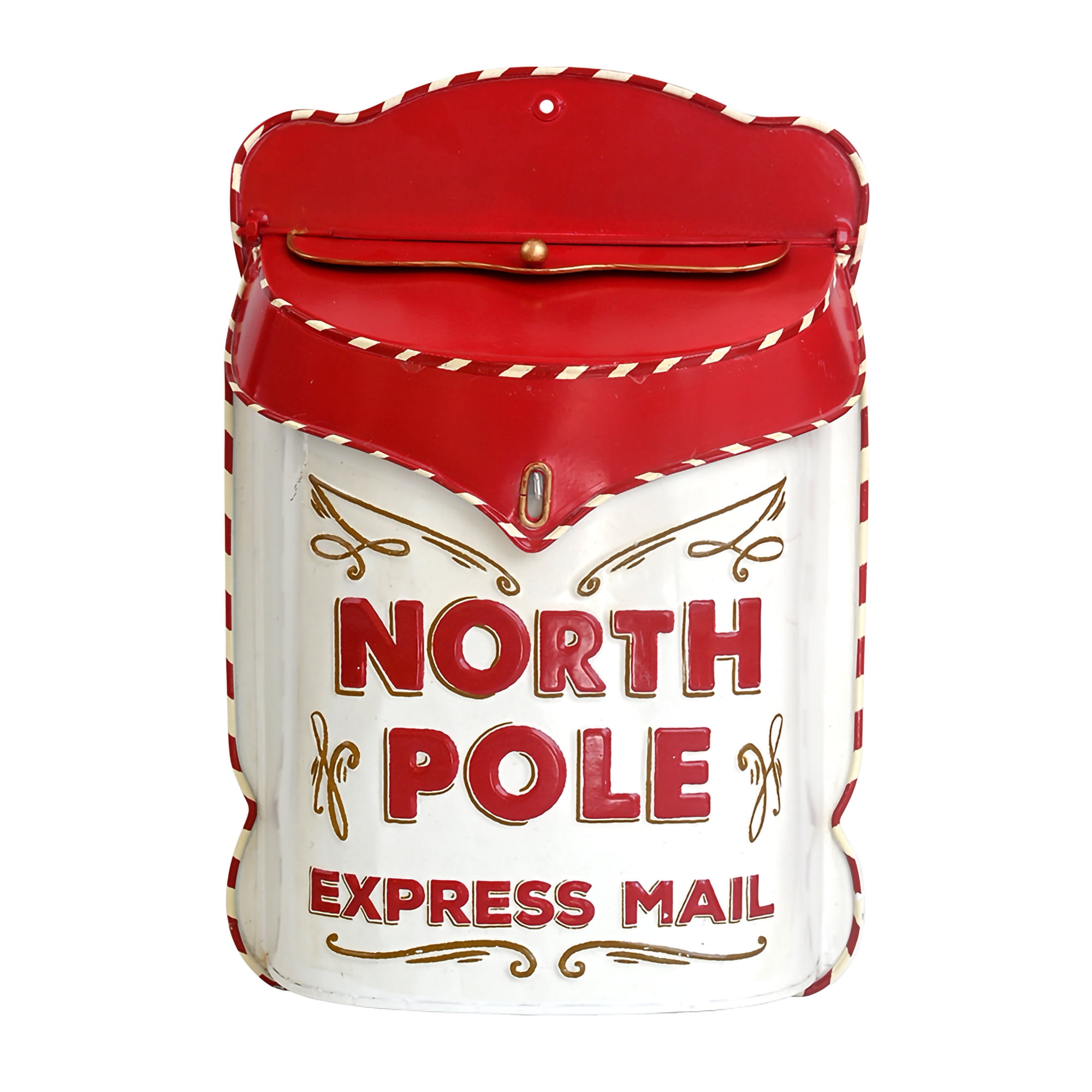 Santa Mailboxes, Vintage Letters to Santa Mailbox Christmas Mailbox for Outdoor Christmas Decoration - Red North Pole Post Box for Porch, Fireplace, Mantel, Farmhouse Christmas Wall Decoration