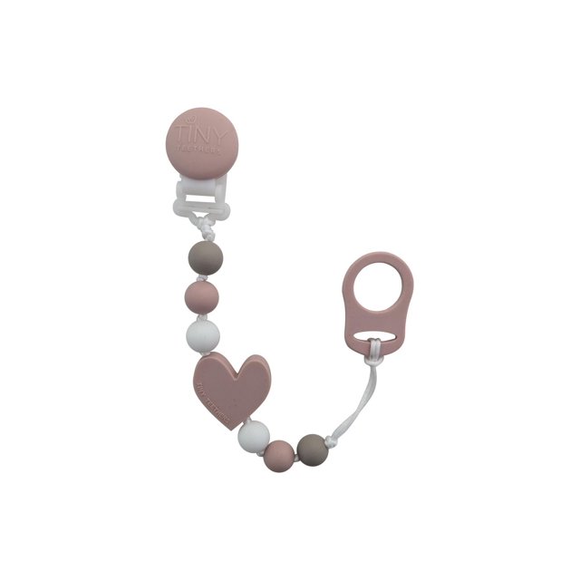 Tiny Teethers Statement Strand Pacifier Clip for infants – Heart – Style and Comfort Combined