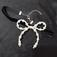 thumbnail image 4 of Giaone Elegant Bowknot Necklace with Imitation Pearls Pendant Delicate Choker Jewelry, 4 of 13