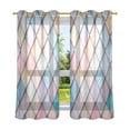 thumbnail image 6 of Yayeee Window Curtains Light Filtering 63"x52" Grommet Panel Pair Home Living Room Decor, Orange Art Pattern, 6 of 7