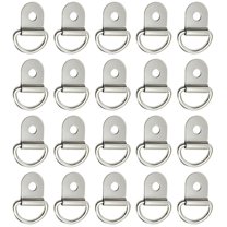 20Pcs Metal D Shape Pull Hook Tie Down Anchors Ring Cargo Tie Down Ring for Car Truck Trailers RV Boats