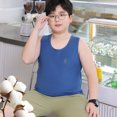 thumbnail image 4 of YHAJDS Boys Plus Size 2 Piece Set Sleeveless Crewneck Tank Top with Shorts Loose Fit Summer Wear, 4 of 5