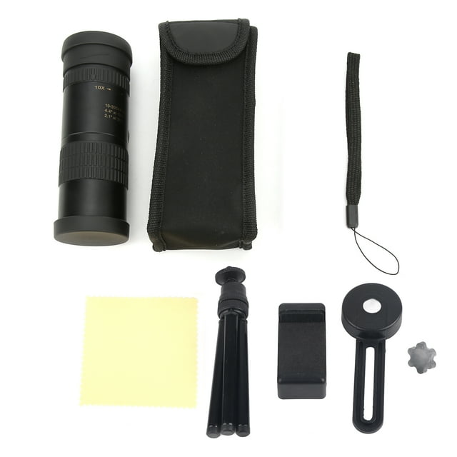 Telescopio monocular de alta definición de 10?300x40 con trípode con clip para teléfono para pesca al aire libre