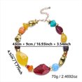 thumbnail image 2 of NICKSUN Boho Vintage Contrast Color Resin Beaded Choker Necklace, Irregular Multicolor Stone Collar Jewelry, Ethnic Exotic Vacation Statement Necklace, 2 of 6