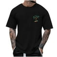 thumbnail image 2 of Fnnxeal Men's XL Oversized Palm Tree Graphic Tee - Black, Polyester Spandex, Stretchy Quick-Drying Casual Streetwear Shirt, 2 of 4