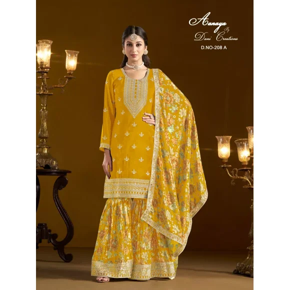 Custom Made Bollywood Salwar Kameez Pakistani 3Pcs Women Suit Indian Sharara Kurtis Set