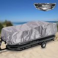thumbnail image 4 of Universal Boat Adjustable Storage Cover - 25'-28'L to 96” Pontoon Boats Protection Custom Heavy Duty Waterproof Mildew Weather Resistant Polyester Fabric, Snap Strap, Elastic Cord, Bag - Pyle PCVHP442, 4 of 4
