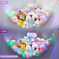thumbnail image 5 of Neighborly Nook Stuffed Animals Net Hammock Kids Toy Storage with LED Light Plush Toy Organizer Corner Hanging Stuffed Animals Holder For Nursery Kids Girls Room Decor, 5 of 14