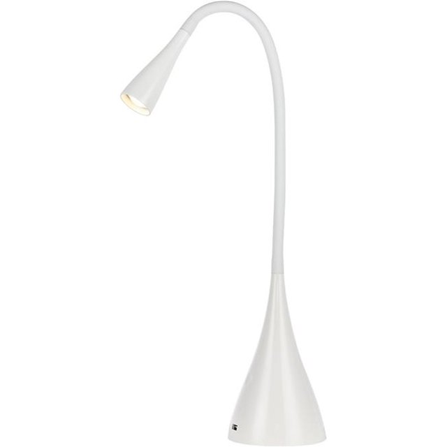 Lampe de Bureau à LED Élégante avec Variateur Tactile Lisse & USB&44; Lustréblanc