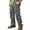 Army Green, variant on BaoFuBaoMei Cotton Cargo Pants for Men Big and Tall Elastic Waist Multi Pockets Straight Leg Pants Solid Zipper Fly Outdoor Trousers