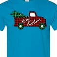 thumbnail image 4 of Inktastic Merry Christmas Red Buffalo Plaid Truck with Tree T-Shirt, 4 of 5