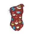 thumbnail image 4 of Yiaed Coffee Cups Print Women One Piece Swimsuits Tummy Control One Shoulder Bathing Suits Pattern Ruffle Swimwear-Medium, 4 of 8