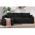 thumbnail image 2 of Lunale L-Shaped Modular Sectional Sofa with Movable Chaise, 3-Seater Boneless Cloud Couch for Living Room, Black(Left Facing Chaise), 2 of 6