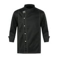 thumbnail image 1 of Linjinx Chef Coat For Men Chef Jacket Hotel Canteen Chef Shirts Restaurant Kitchen Work Clothes Black#0011 M, 1 of 7