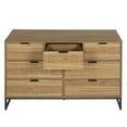 thumbnail image 3 of Aukfa 47.2" W Wood 7 Drawer Dresser, Wood Cabinet for Bedroom Living Room, Walnut, 3 of 7