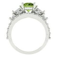thumbnail image 4 of Clara Pucci 18K White Gold 2.94 Natural Peridot Engraveable Engagement Ring + Wedding Band Set, 4 of 7