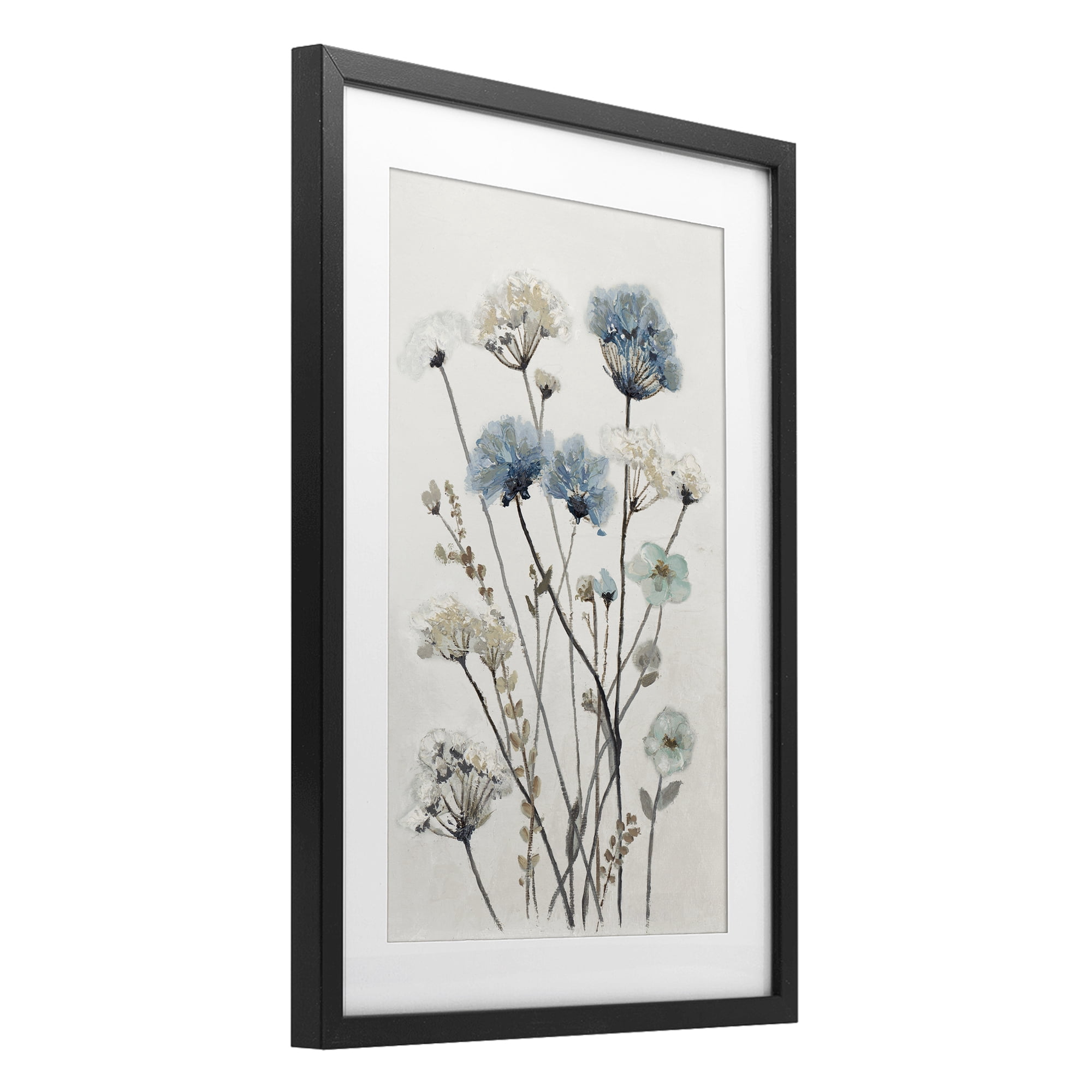 Stupell Industries Blue & Beige Garden Black Framed Print Under Glass, design by Patricia Pinto