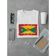 thumbnail image 3 of Grunge Watercolor Grenada Flag T-Shirt Men -Image by Shutterstock, Male 4X-Large, 3 of 4