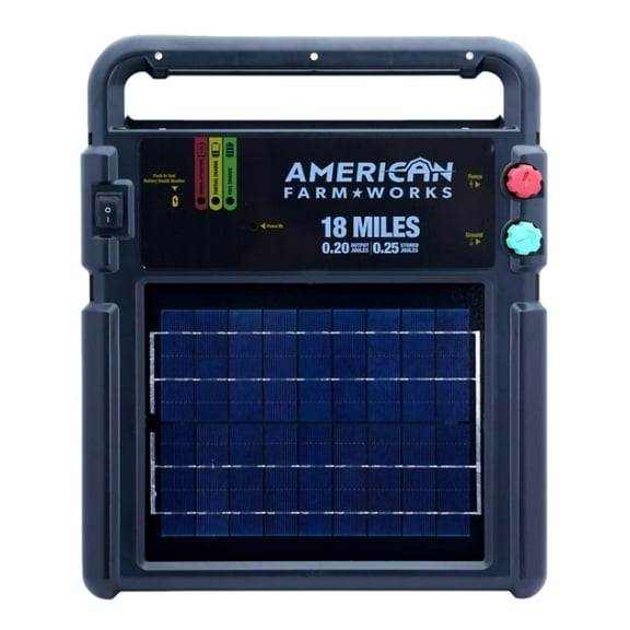 American FarmWorks ESP18MN2-AFW 0.2 Joule 18-Mile Solar-Powered Fence Energizer
