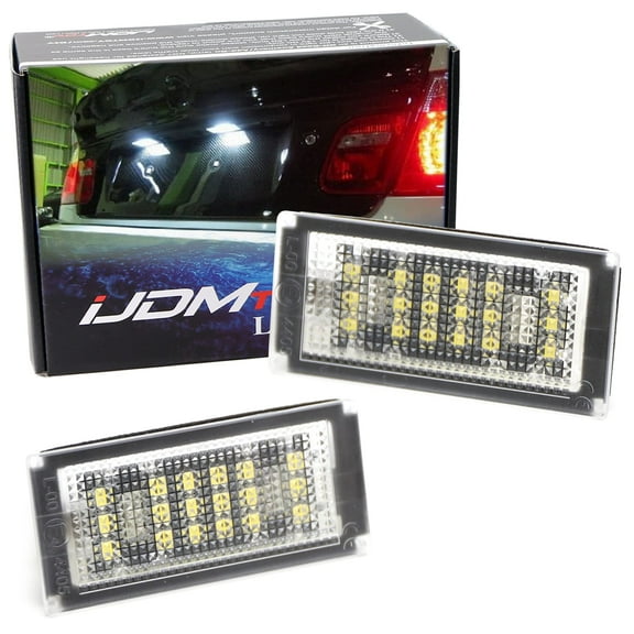 OEM-Fit 3W Full LED License Plate Light Kit For 2004-2006 BMW E46 LCI/Facelift 325ci 330ci M3 2-Coor Coupe, Powered by 18-SMD Xenon White LED