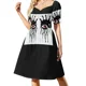 thumbnail image 2 of Vestido de manga corta con diseño retro simplista de arte pop de Texas Longhorn, atuendos de verano para mujer 2025, cóctel de vestidos, vestido, 2 of 7