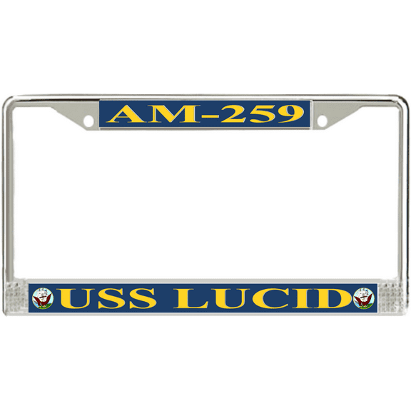 USS Lucid AM-259 License Plate Frame