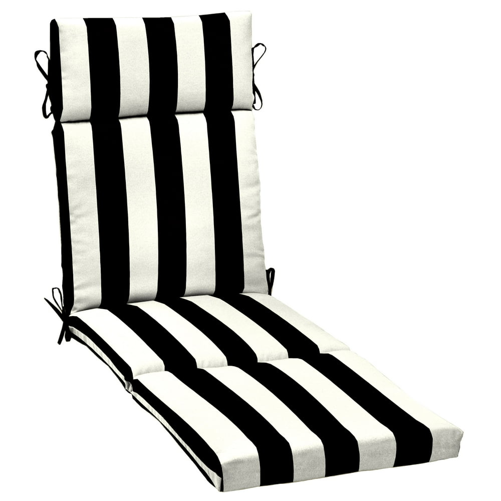 Better Homes & Gardens 72" x 21" Black & White Stripe Outdoor Chaise Cushion