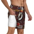 thumbnail image 3 of Picia A Cup Of Black Coffee On A Saucer pattern Mens Swim Trunks with Compression Liner Stretch Beach Shorts Quick Dry with Zipper Pockets No-Chafing Board Shorts-X-Large, 3 of 9