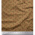 thumbnail image 1 of Soimoi Poly Georgette Fabric Dot,Leaves & Cherry Fruits Print Fabric by Yard 52 Inch Wide, 1 of 3