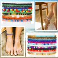 thumbnail image 3 of Visland 24 Pcs Beach Bead Anklets Set Colorful Rainbow Bohemian Style Elastic Elastic Stackable Beaded Stretch Anklets Summer Vacation Jewelry, 3 of 8