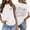 White, variant on 250Th Anniversary Usa Shirt Women Independence Day Bow Knot Print Crew Neck Short Sleeve Tops for Everyday Wear Women's T Shirts Black L