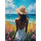 thumbnail image 1 of Qisvanset Framed Canvas Wall Art 12x16 Inch French Beach Coastal Scripture Granddaughter Art, 1 of 5