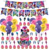 44 Pcs Trolls Theme Birthday Party Decorations,Party Supply Set for Kids with 1 Happy Birthday Banner Garland , 25 Cupcake Toppers, 18 Balloons for Party Decorations