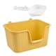 thumbnail image 4 of Lavabo para arena de gatos con pala, bandeja de arena para mascotas con parte abierta, inodoro para orinal para gatitos, bandeja de arena , Amarillo XL XL Amarillo, 4 of 8