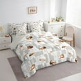 thumbnail image 3 of jejeloiu Brown Mushroom 7-Piece Twin Bedding Sets,Rustic Fungus Plant Bedding Comforter Set,Retro Graffiti Plaid Sheet Sets For Boys Kids,Luxury Bedroom Decor Reversible, 3 of 8
