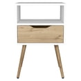 thumbnail image 2 of Home Square Otom Engineered Wood Nightstand in White & Light Oak - Set of 2, 2 of 4