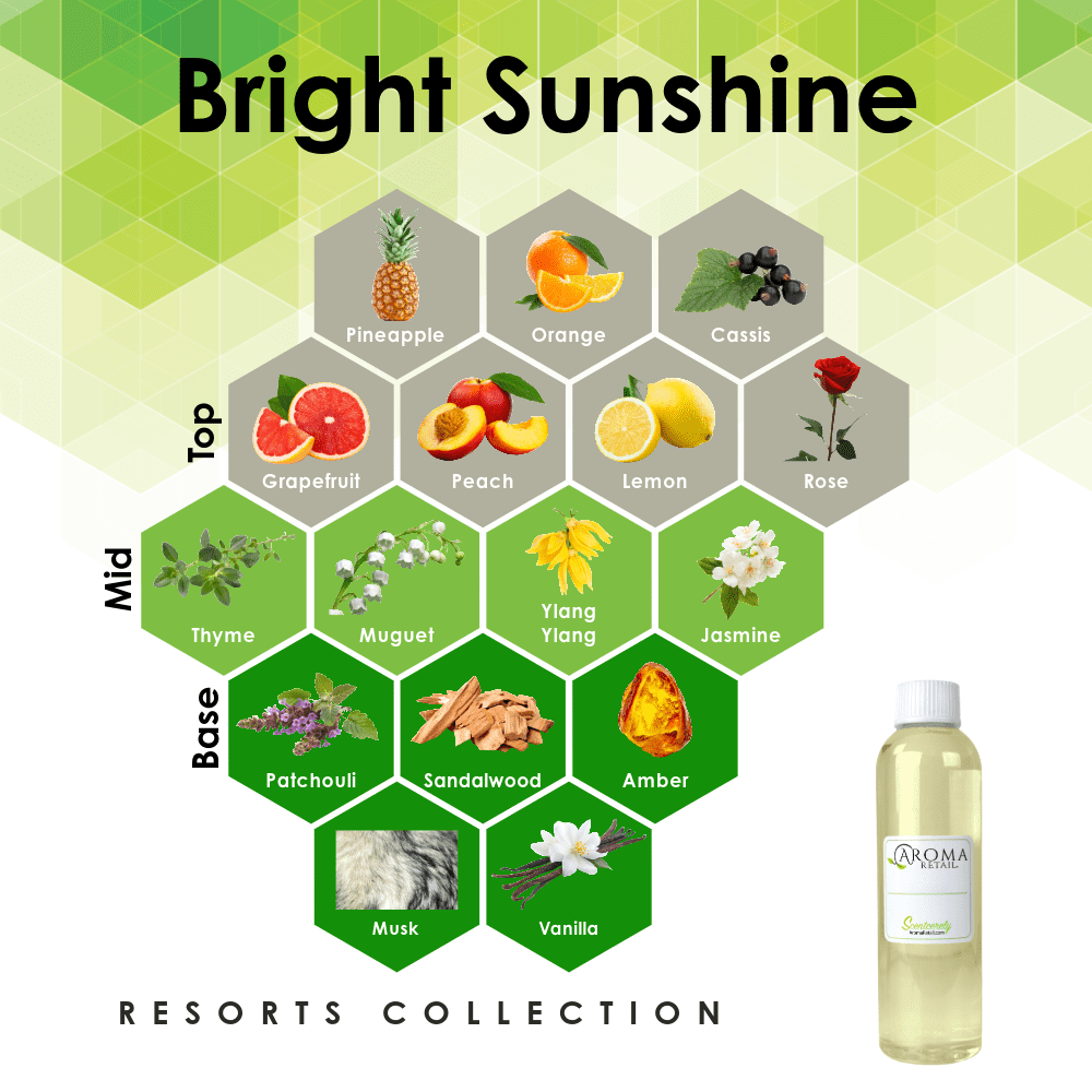 Aroma Retail Bright Sunshine 4oz Fragrance Oil Fresh Scent