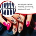 thumbnail image 3 of ZheElen 24 Pieces False Nails Glitter Shimmering Powder Full Cover Artificial Nail Tips Coffin Pattern Extra Long Manicure Decoration dark blue, 3 of 6