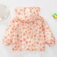 thumbnail image 5 of WhouRiu Infant Boy Girl Outdoor Jacket Floral Prints Zip Up Hooded Jacket Child Loose Breathable Windbreaker Jackets Beige,Sized 12-18 M, 5 of 5