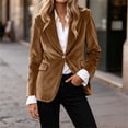 thumbnail image 5 of ClodeEU Women's Lapel Single Button Long Sleeve Velvet Blazer,Casual Slim Fit Work Office Suit Jacket ,Women's Plus L, 5 of 5