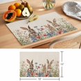 thumbnail image 6 of Easter Rabbit Placemats Set of 4, Vintage Brown Bunny Spring Blue Pink Flower Leaf Linen Texture Non-Slip Place Mats Washable Table Mats for Kitchen Dining Table Decorations Indoor/Outdoor, 6 of 9