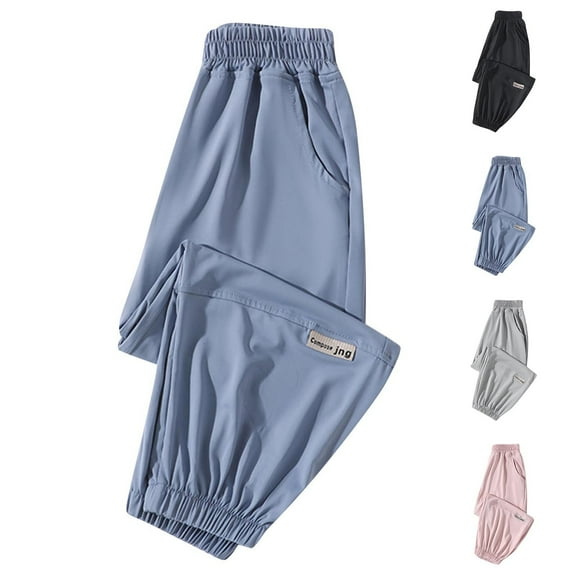 HVOBTTY Toddler Straight Leg Trousers, Fall Long Pants for Kid, Kids Casual Solid Color Lightweight Mosquito Proof Loose Cuffed Sun Protective Long Pants Pink, 7-8 Years