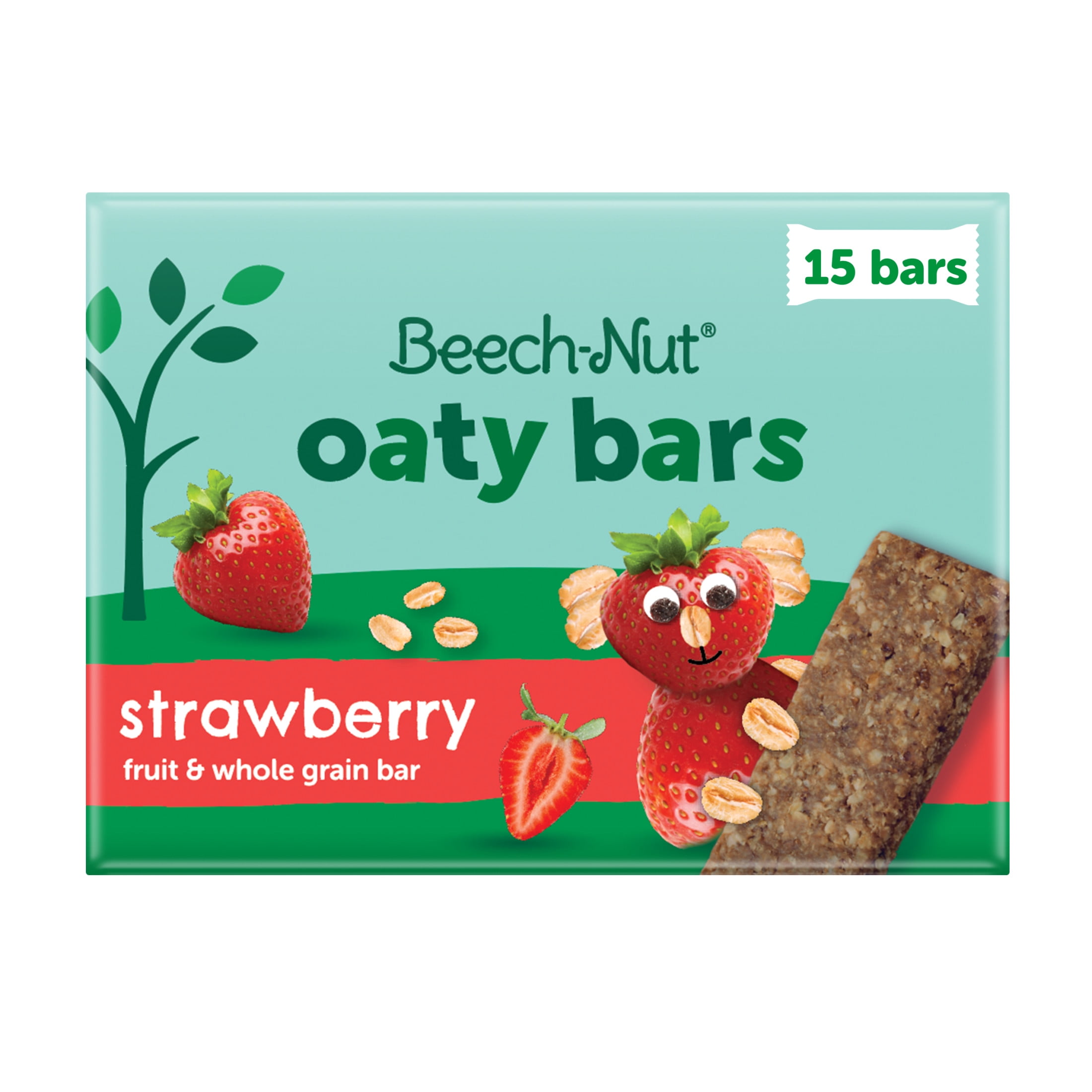 (6 pack) Beech-Nut Oaty Bars with Fruit & Whole Grain Strawberry Toddler Snack Bar, 15 Bars