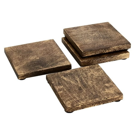 

Mascot Hardware Beautiful Textured 4 Pieces Square Coaster (Set of 4) Table top Protection for Any Kind Table Like Glass Wood Stone or Mirrored Glass