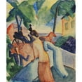 thumbnail image 2 of August Macke 15x17 Black Ornate Wood Framed Double Matted Museum Art Print Titled - Welcome (Lake Thun) (1913), 2 of 5