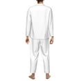thumbnail image 5 of Kll White Sleepwear Mens Flannel Pajamas,Long Cotton Pj Set, 5 of 9