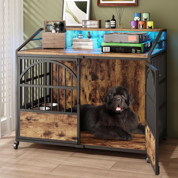 Jaula para perros BOINN, resistente, 112 cm, con 3 puertas y cuenco